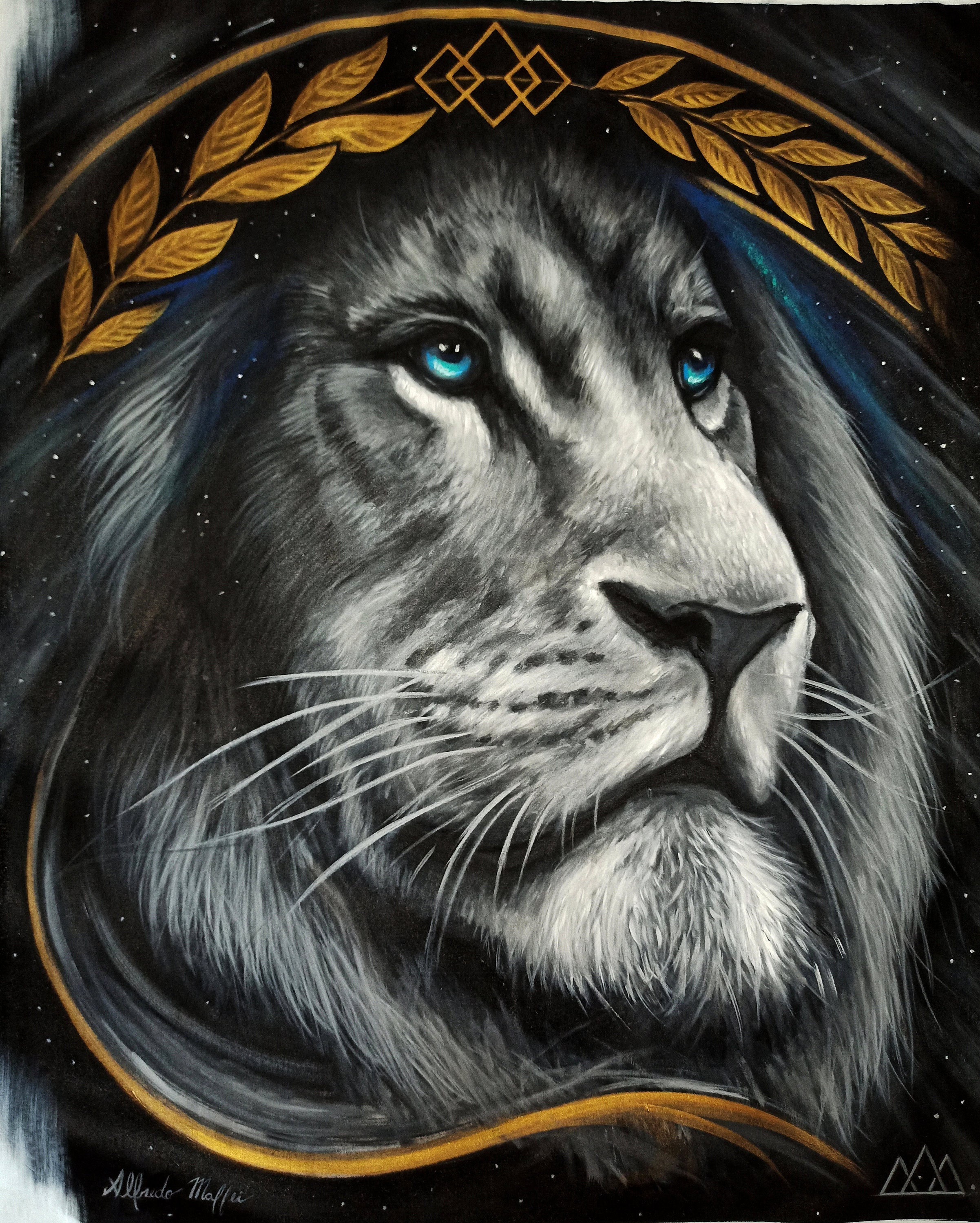 Original Lion Acrylic Painting Canvas Oversize Art Animal Etsy