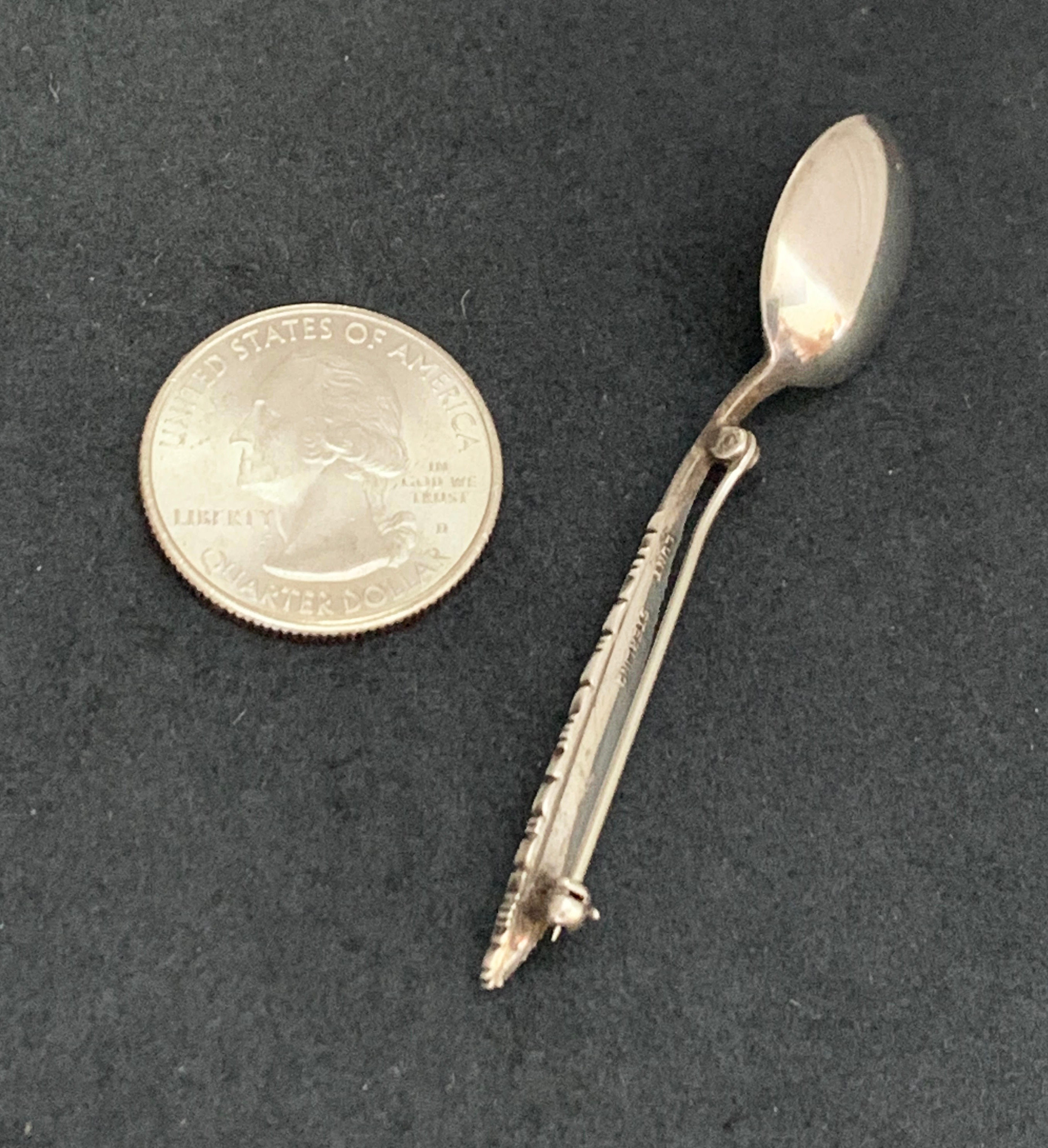 Vintage Sterling Silver Spoon Pin Brooch Salt Spoon Etsy UK
