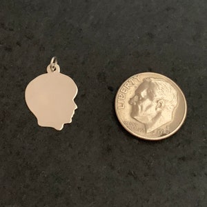 Sterling Silver Boy Head Charm Silhouette