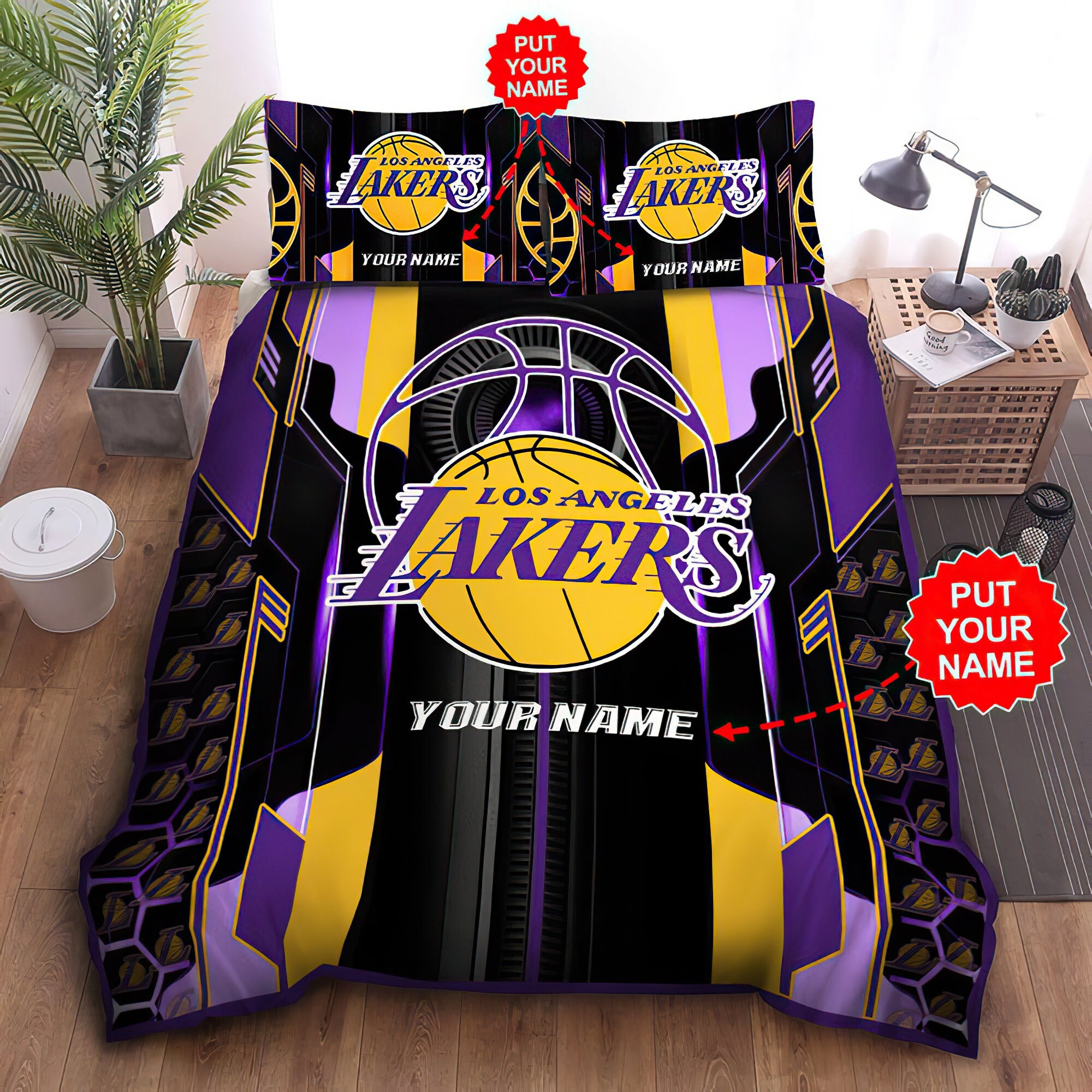 NBA Los Angeles Lakers Bedding Set Lakers Bedding Covers - Il Fullxfull.3253513709 Eb9t