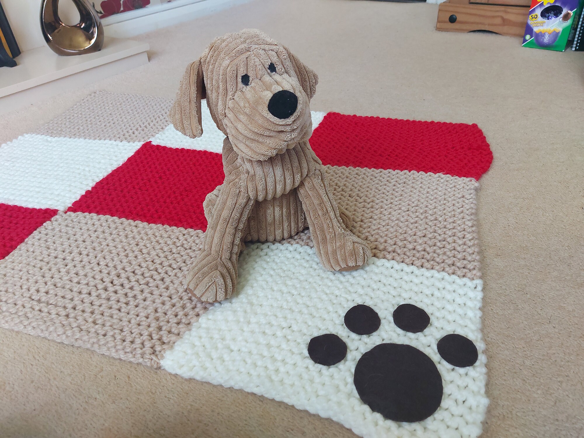 knitted dog blanket