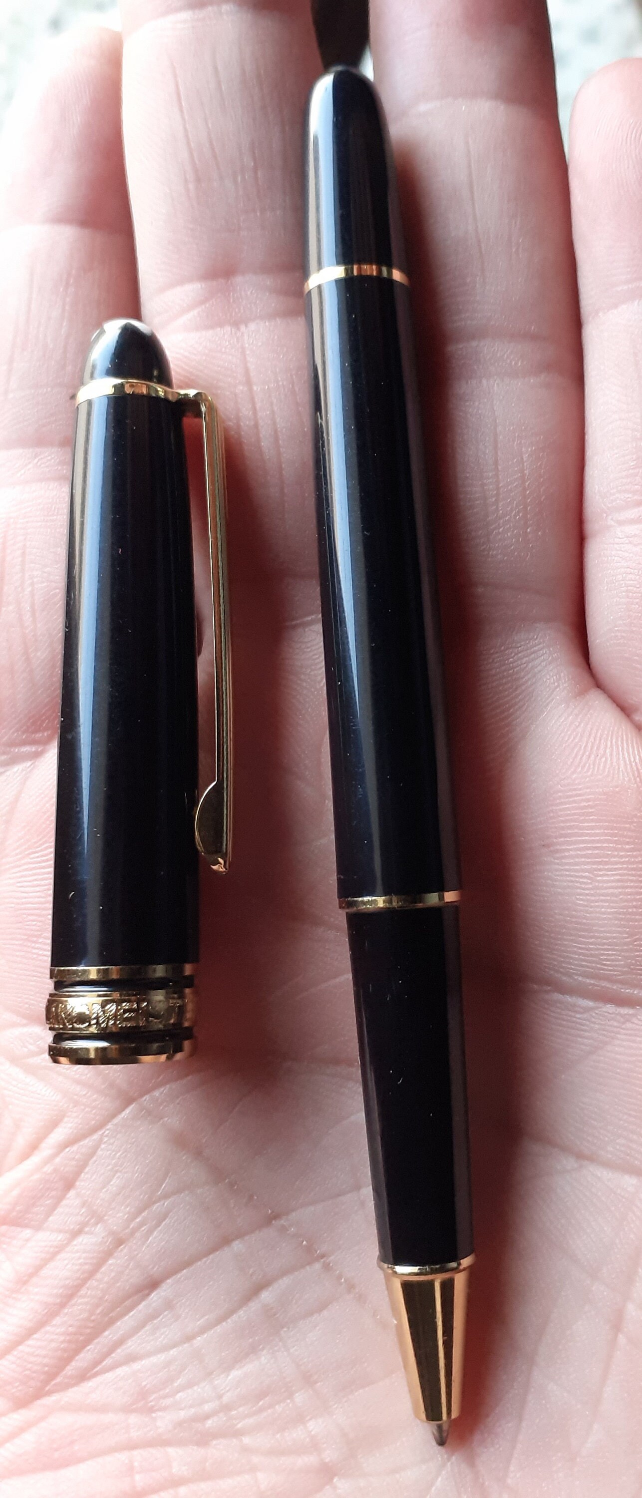 Black & Gold Rollerball Pen as Mont Blanc Meisterstuck Series Etsy