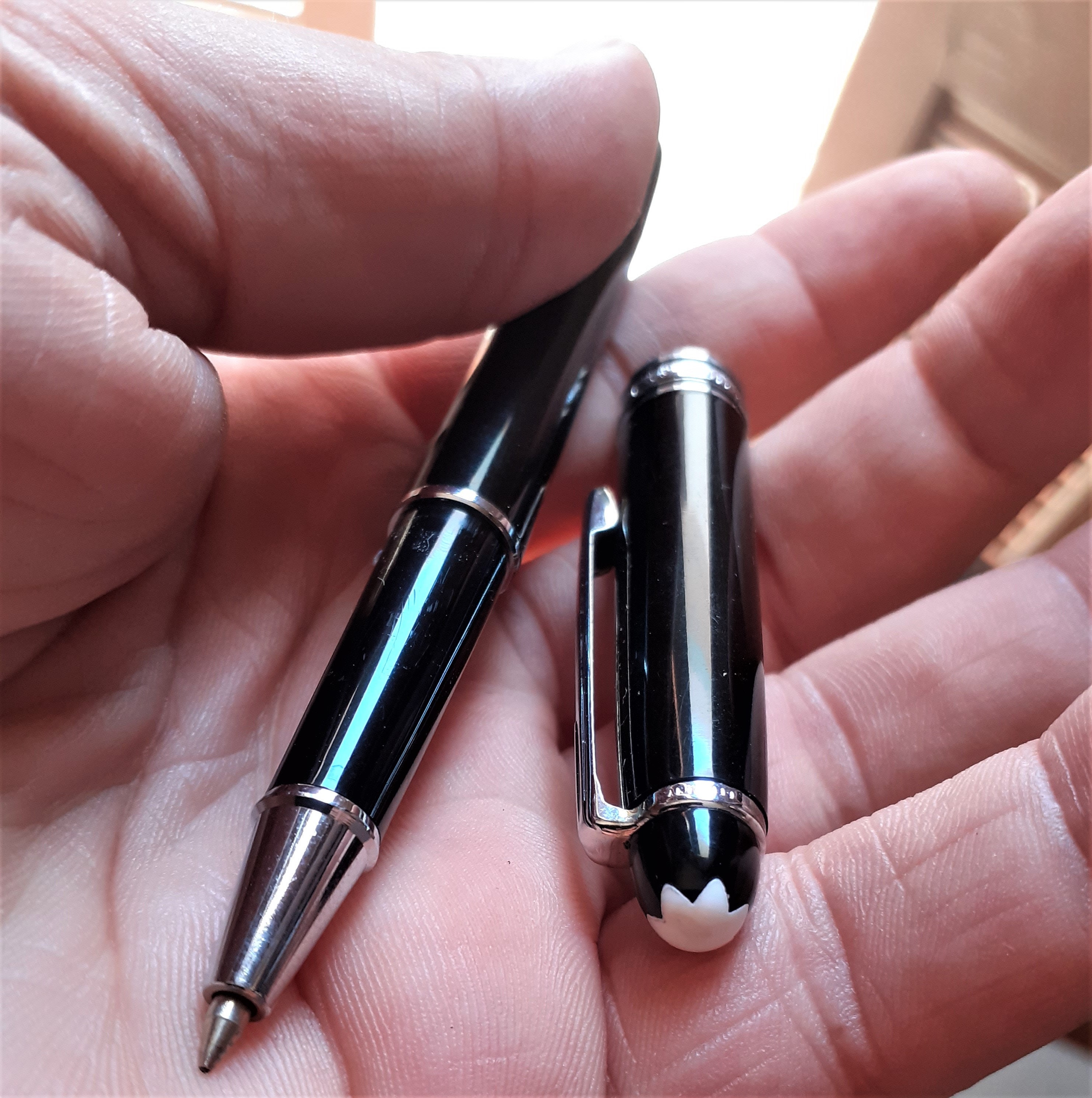 Black & Silver Rollerball Pen as Mont Blanc Meisterstuck Etsy