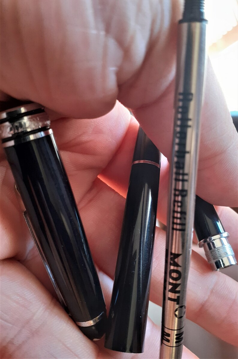 Black & Silver Rollerball Pen as Mont Blanc Meisterstuck Etsy