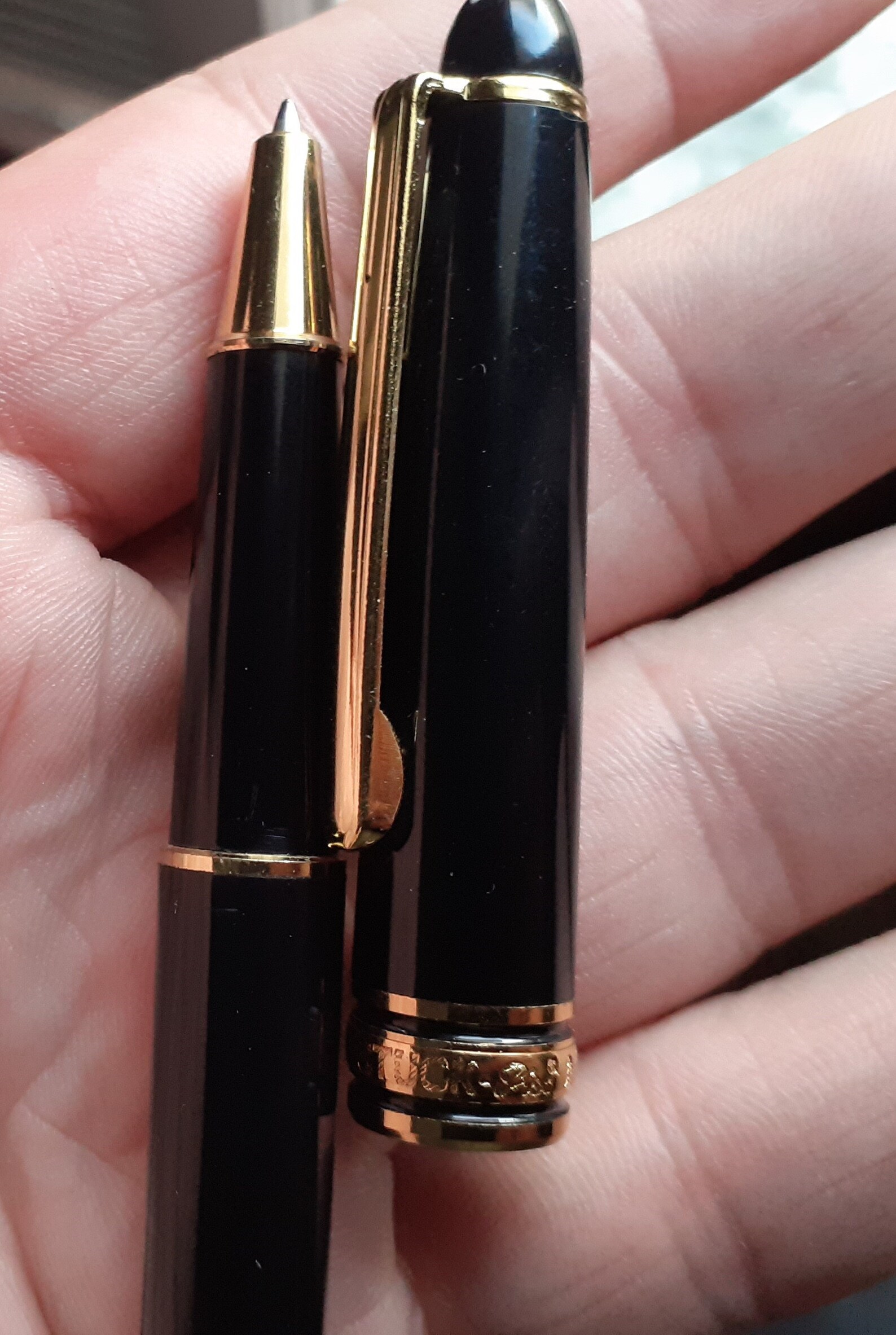 Black & Gold Rollerball Pen as Mont Blanc Meisterstuck Series Etsy