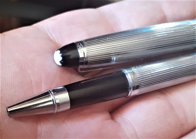 Total Metallic Silver Rollerball Pen as Mont Blanc Etsy