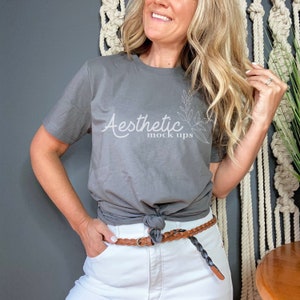 Bella Canvas 3001 Mockup | 3001 Asphalt Shirt Mockup | TShirt Mockup | Lifestyle Mockup | Model Mockup | Bella Canvas Navy