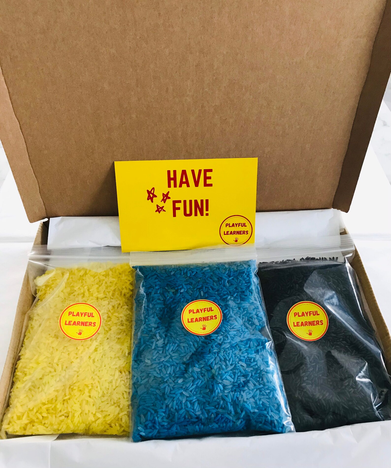 Sensory Rice 3 bags of coloured sensory rice Sensory Play Etsy