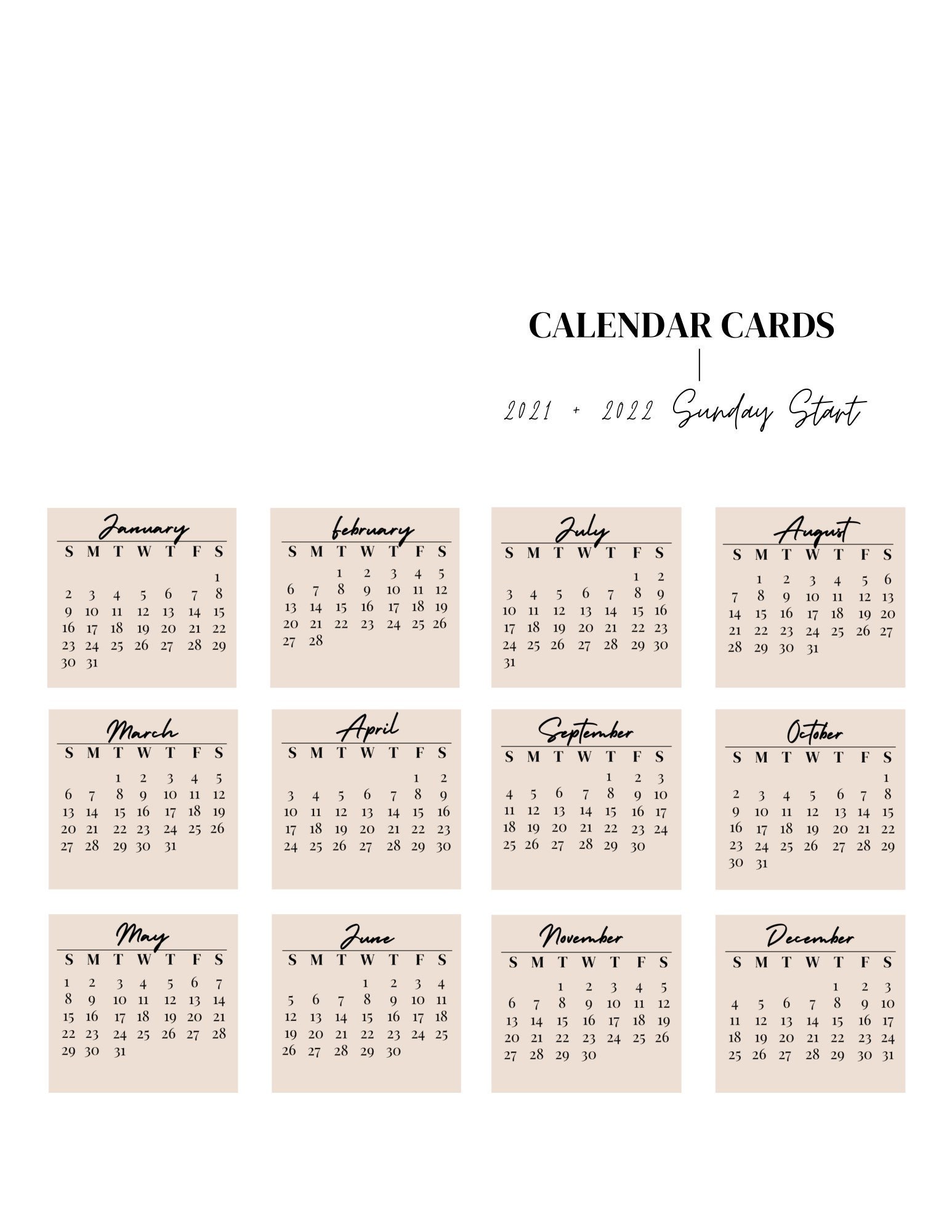printable mini calendar 2022 printable mini calendar 2022