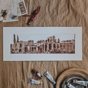Original Watercolor - Roman Ruins | Italian Art, Ancient Architecture, Hand-Painted Artwork