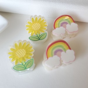 1 Pair (2pcs) Cute Hair Claw Clip, sunflower hair clip, hair accessories, rainbow claw clips, rainbow Clip, gifts for girl