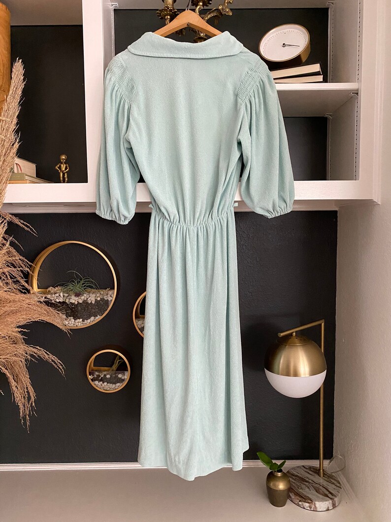 Vintage 1970s House Dress Terry Cloth House Dress Mint Green Etsy