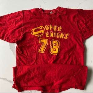Single Stitch T Shirt, 1970s Super Seniors Red Tee