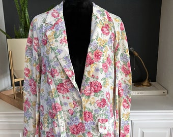 Blazer fleuri années 90, veste Michael K & Company Medium,