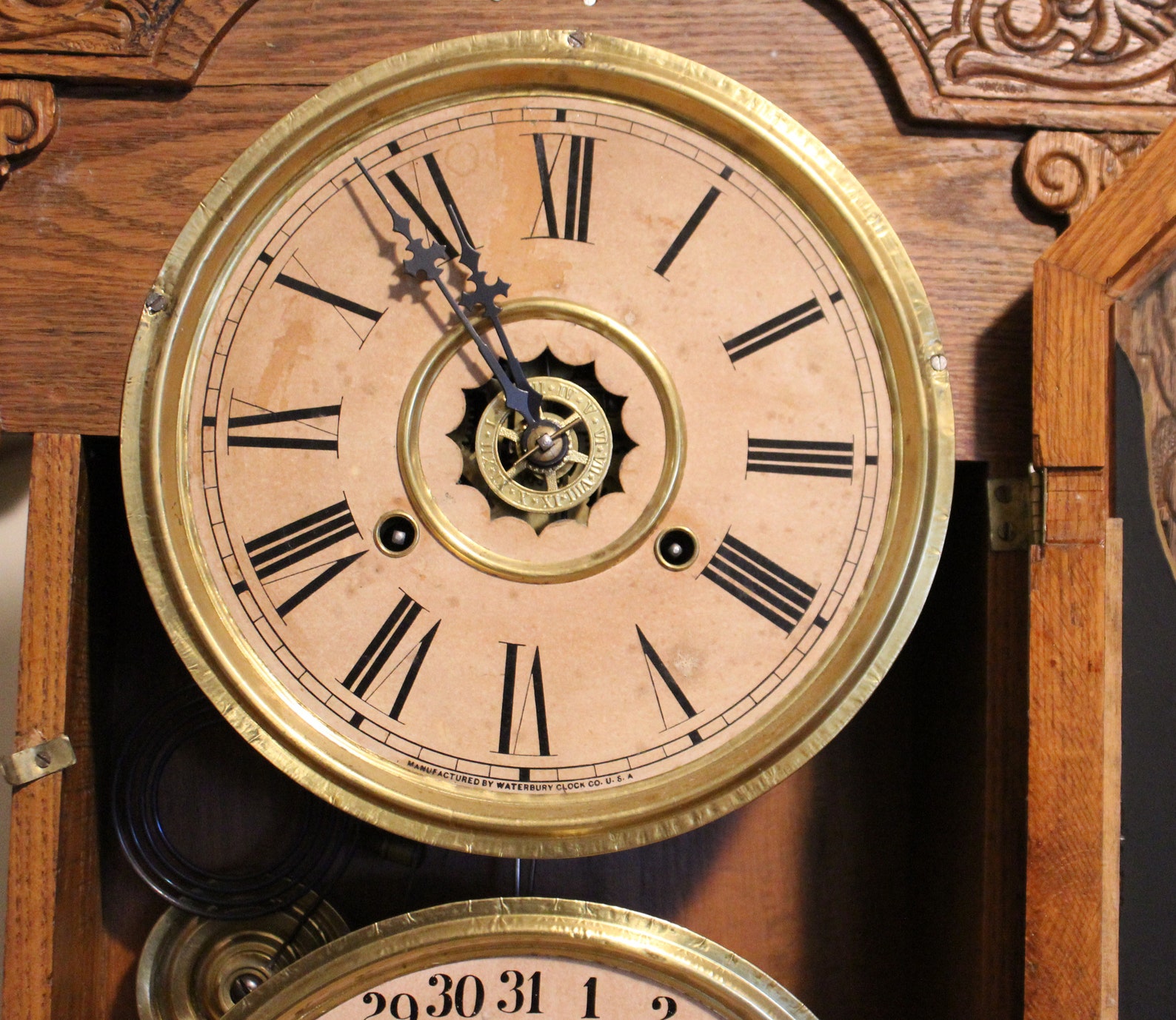 Antique Waterbury oswego Model Double Dial Calendar Clock. Etsy