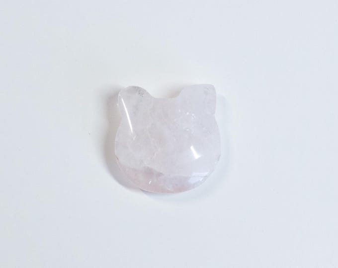Featured listing image: Rose Quartz Mini Cat Head Crystal | Love & Compassion | Heart Chakra Meditation Stone