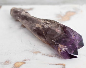 Large Double Point 10" Raw Bahia Amethyst- Dragon's Tooth Root Wand