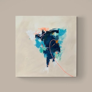 Abstract minimalist acrylic painting on canvas