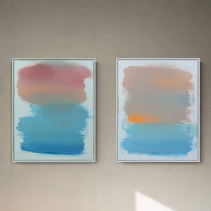Abstract acrylic painting on canvas, pastel shades, wall decoration