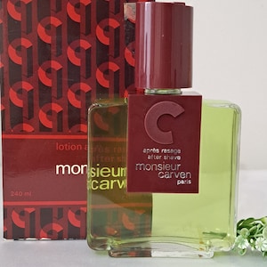 Monsieur Carven par Carven After Shave splash 250 ml prébarecode vintage avec boîte