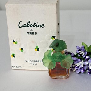 Cabotine Gres vintage perfume for women, miniature Extrait 3.2 ml with box