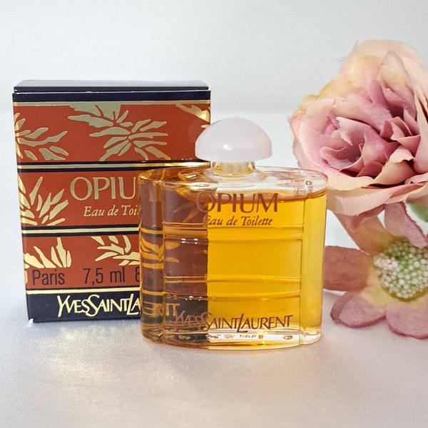 Opium Yves Saint Laurent vintage perfume 1977, miniature Edt 7.5 ml with box