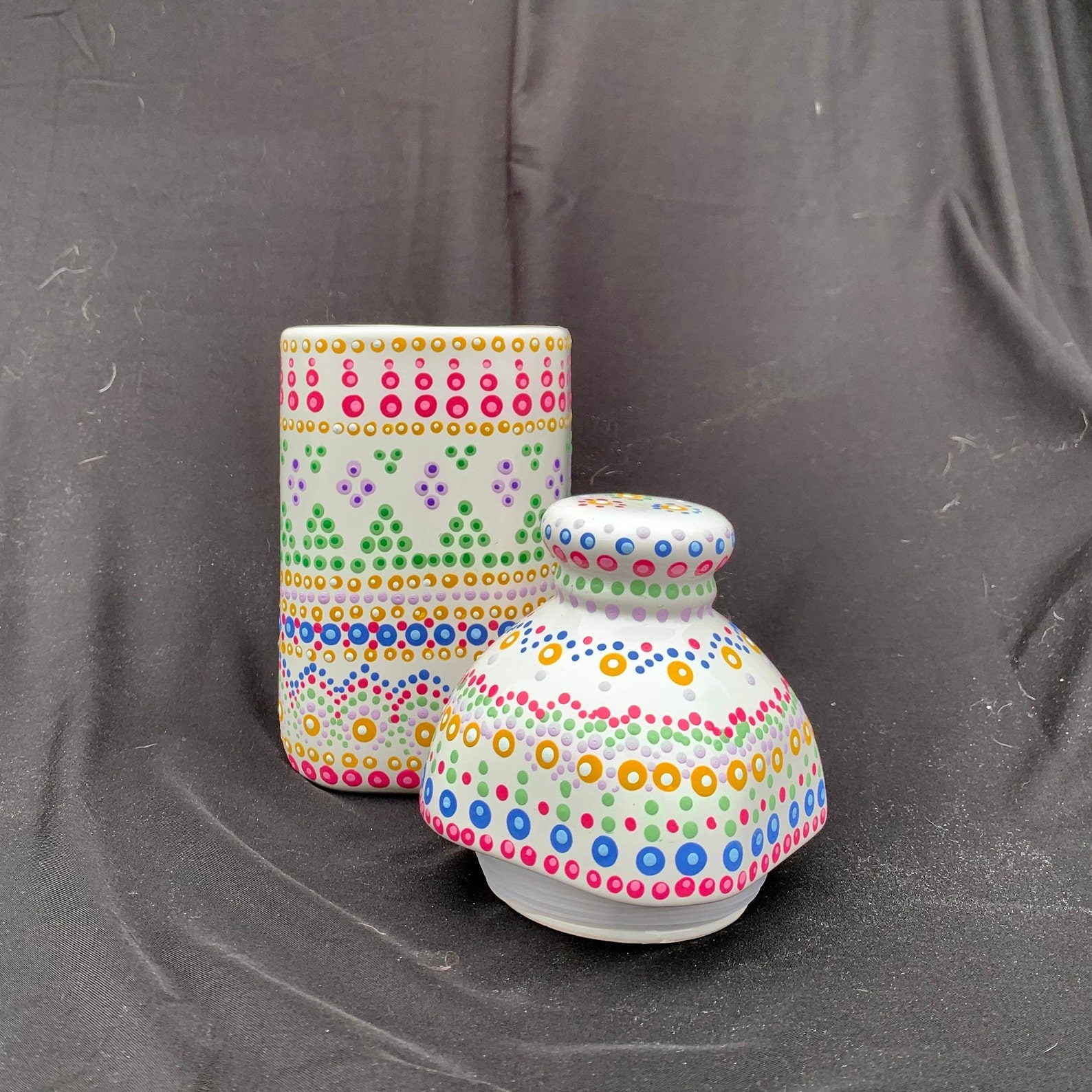 Unique Hand Painted Glass Jar With Lid Etsy