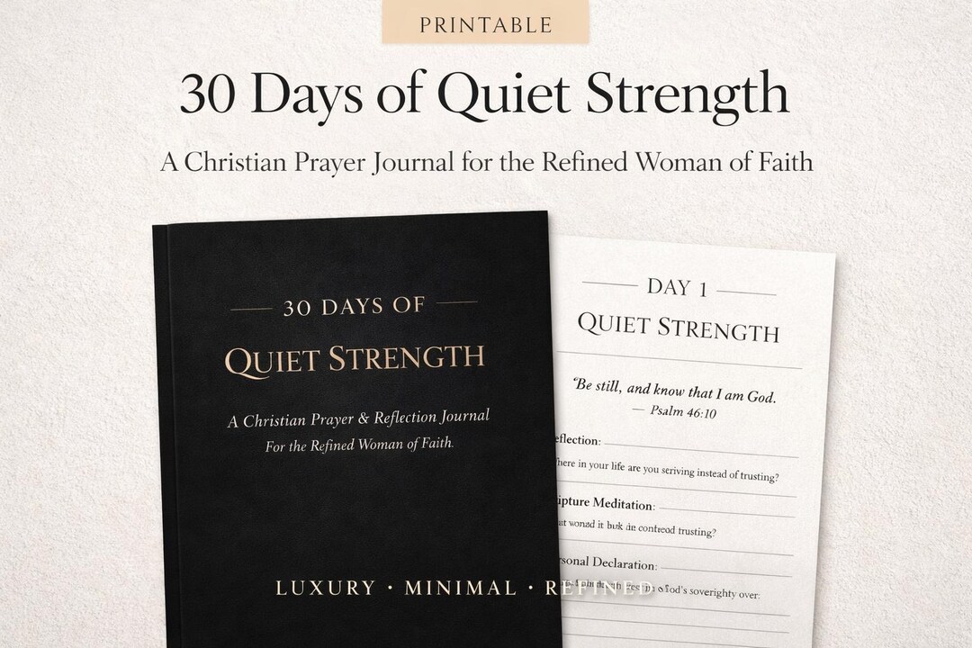 Christian Prayer Journal Printable - 30 Days of Quiet Strength - Etsy
