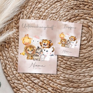U Heft und Impfpass Hülle - Personalisierte Babygeschenke - Geschenkideen zur Geburt - Impfpass Hülle - U Heft Hülle - für Kinder - Tiere