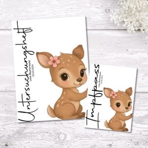 U Heft Hülle - Impfpass Hülle - U Heft und Impfpass Hülle Reh - Personalisierte Babygeschenke - Geschenkideen zur Geburt - U Heft Reh
