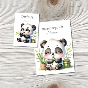 U Heft und Impfpass Hülle - Personalisierte Babygeschenke - Geschenkideen zur Geburt - Impfpass Hülle - U Heft Hülle - für Kinder - Panda
