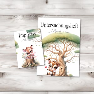 U Heft und Impfpass Hülle - Personalisierte Babygeschenke - Geschenkideen zur Geburt - Impfpass Hülle - U Heft Hülle - für Kinder - Tiere