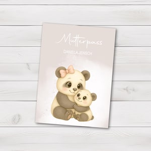 Mutterpasshülle - Geschenke für werdende Mama - Geschenk zur Schwangerschaft - personalisierte Geschenke für Mama - Mutterpass Hülle Panda