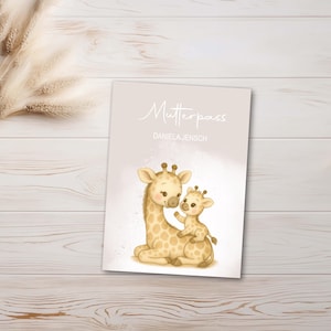 Mutterpasshülle - Geschenke für werdende Mama - Geschenk zur Schwangerschaft - personalisierte Geschenke für Mama - Mutterpass Hülle Giraffe