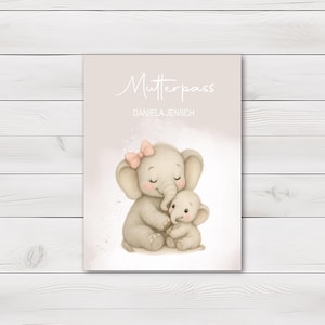 Mutterpasshülle - Geschenke für werdende Mama - Geschenk zur Schwangerschaft - personalisierte Geschenke für Mama - Mutterpass Hülle Elefant