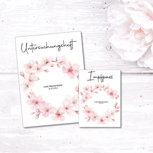 U Heft und Impfpass Hülle - Personalisierte Babygeschenke - Geschenkideen zur Geburt - Impfpass Hülle - U Heft Hülle - für Kinder - Blumen