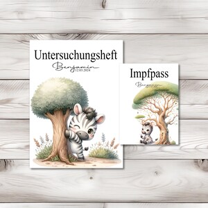 U Heft und Impfpass Hülle - Personalisierte Babygeschenke - Geschenkideen zur Geburt - Impfpass Hülle - U Heft Hülle - für Kinder - Tiere