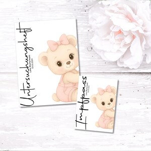 U Heft und Impfpass Hülle - Personalisierte Babygeschenke - Geschenkideen zur Geburt - Impfpass Hülle - U Heft Hülle - für Kinder - Teddy