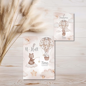 U Heft und Impfpass Hülle - Personalisierte Babygeschenke - Geschenkideen zur Geburt - Impfpass Hülle - U Heft Hülle - für Kinder - Tiere