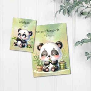 U Heft und Impfpass Hülle - Personalisierte Babygeschenke - Geschenkideen zur Geburt - Impfpass Hülle - U Heft Hülle - für Kinder - Panda