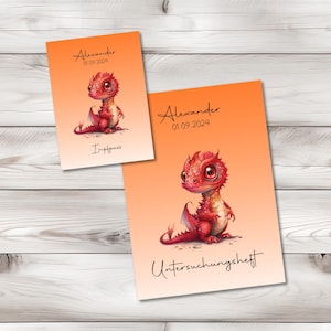 U Heft und Impfpass Hülle - Personalisierte Babygeschenke - Geschenkideen zur Geburt - Impfpass Hülle - U Heft Hülle - für Kinder - Drachen