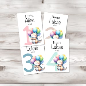 Personalisierte Geburtstagskarte - Karte zum ersten Geburtstag - Geschenkideen für den ersten Geburtstag - Geburtstagskarte für Kinder