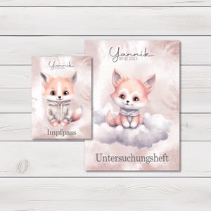 U Heft und Impfpass Hülle - Personalisierte Babygeschenke - Geschenkideen zur Geburt - Impfpass Hülle - U Heft Hülle - für Kinder - Fuchs