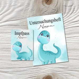 U Heft und Impfpass Hülle - Personalisierte Babygeschenke - Geschenkideen zur Geburt - Impfpass Hülle - U Heft Hülle - für Kinder - Dino