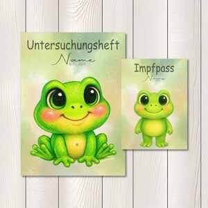 U Heft Hülle mit Name, Impfpass Hülle Frosch, U Heft Hülle Frosch, U Heft und Impfpass personalisiert, Frosch Hülle grün, Junge, Mädchen