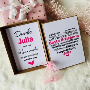 Abschiedsgeschenk für Erzieherin - Geschenk für Erzieherin - Personalisierte Geschenke Erzieherin - Personalisierte Geschenkbox