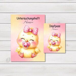 U Heft und Impfpass Hülle - Personalisierte Babygeschenke - Geschenkideen zur Geburt - Impfpass Hülle - U Heft Hülle - für Kinder - Küken