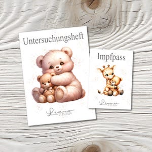 U Heft und Impfpass Hülle - Personalisierte Babygeschenke - Geschenkideen zur Geburt - Impfpass Hülle - U Heft Hülle - für Kinder