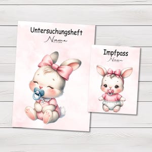 U Heft und Impfpass Hülle - Personalisierte Babygeschenke - Geschenkideen zur Geburt - Impfpass Hülle - U Heft Hülle - Hase