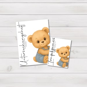 U Heft und Impfpass Hülle - Personalisierte Babygeschenke - Geschenkideen zur Geburt - Impfpass Hülle - U Heft Hülle - für Kinder - Teddy